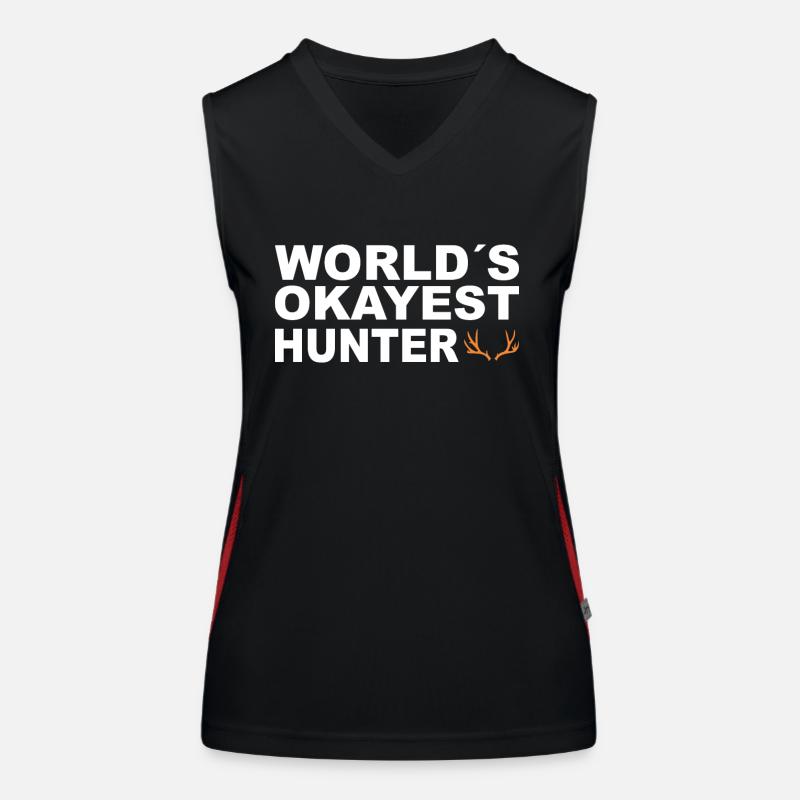 Jäger Jagt.Hirsch Geschenkidee Funktionelles Kontrast-Tank Top für Frauen