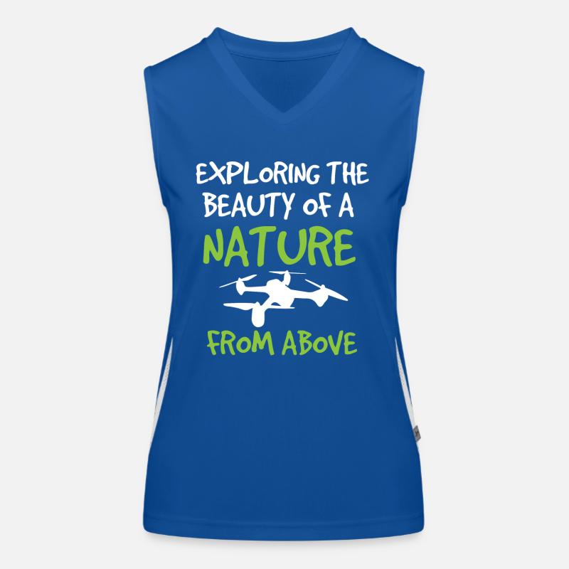 Drone volant, drones, drones, modèles réduits d’avions Débardeur respirant contrasté Femme