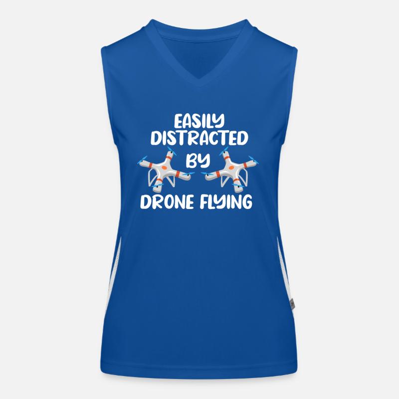 Drone volant, drones, drones, modèles réduits d’avions Débardeur respirant contrasté Femme