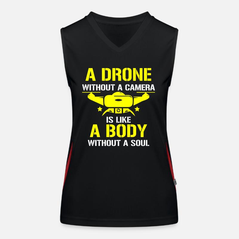 Drone volant, drones, drones, modèles réduits d’avions Débardeur respirant contrasté Femme