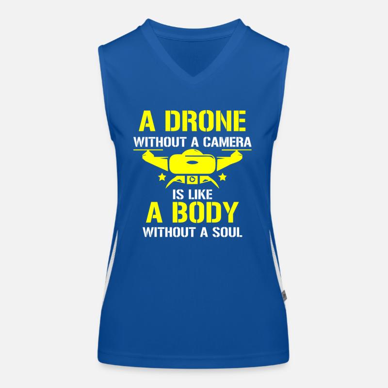 Drone volant, drones, drones, modèles réduits d’avions Débardeur respirant contrasté Femme