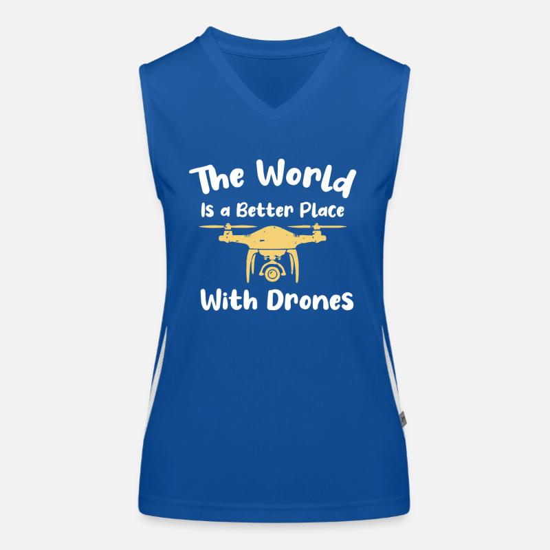 Drone volant, drones, drones, modèles réduits d’avions Débardeur respirant contrasté Femme