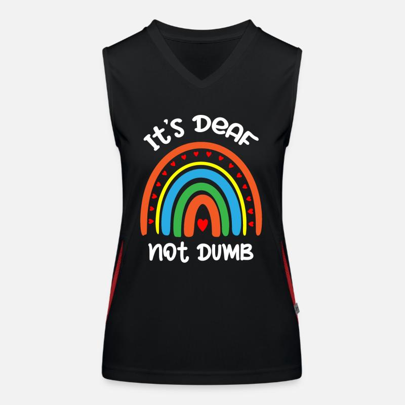 Deaf pride, hearing, disabled, deafness Women's Functional Contrast Tank Top