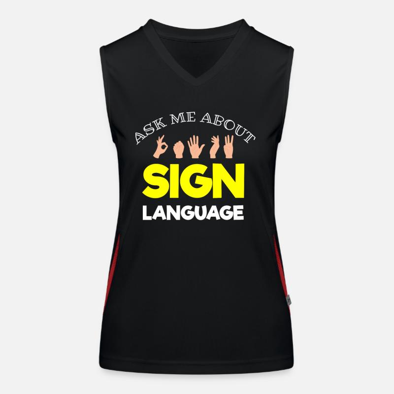 Deaf pride, hearing, disabled, deafness Women's Functional Contrast Tank Top
