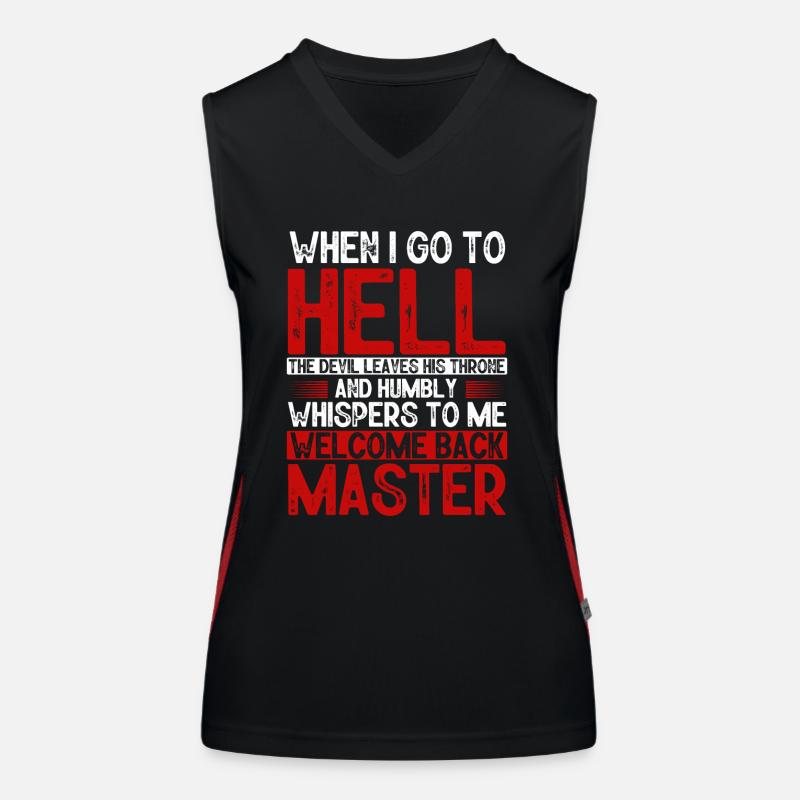 Hell and Master, funny sarcastic Women's Functional Contrast Tank Top