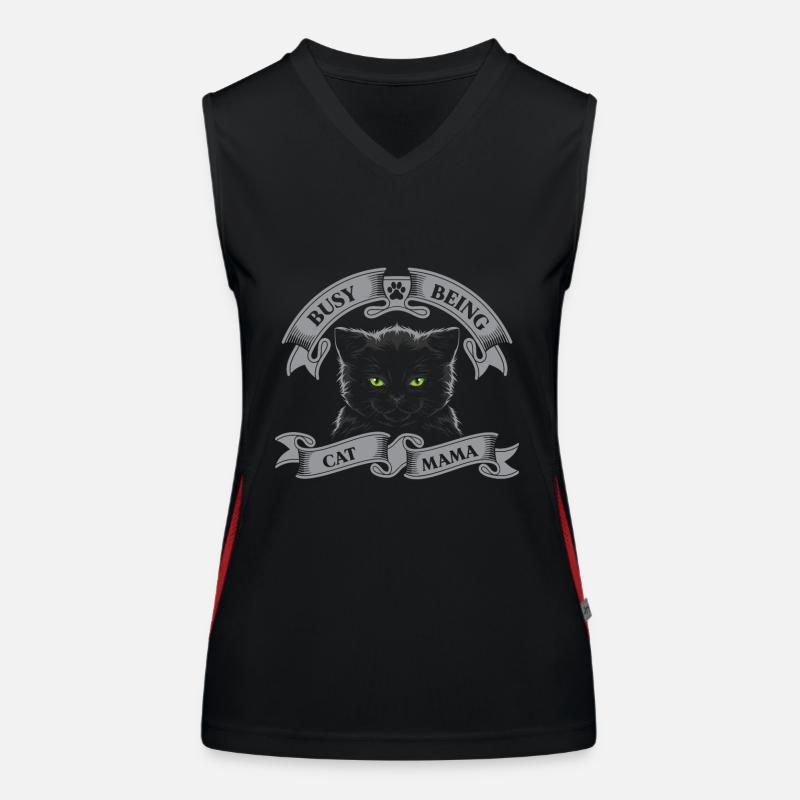 Beschäftigt, Katzenmama Zu Sein Funktionelles Kontrast-Tank Top für Frauen