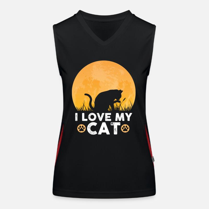 J’aime mon chat Débardeur respirant contrasté Femme