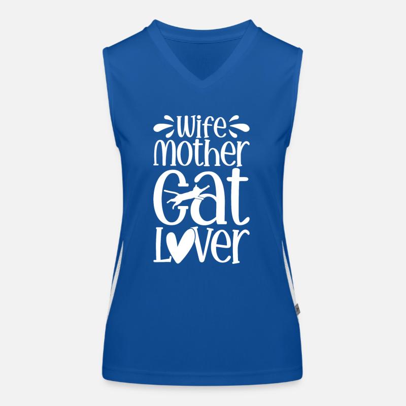 Ehefrau, Mutter, Katzenliebhaberin Funktionelles Kontrast-Tank Top für Frauen