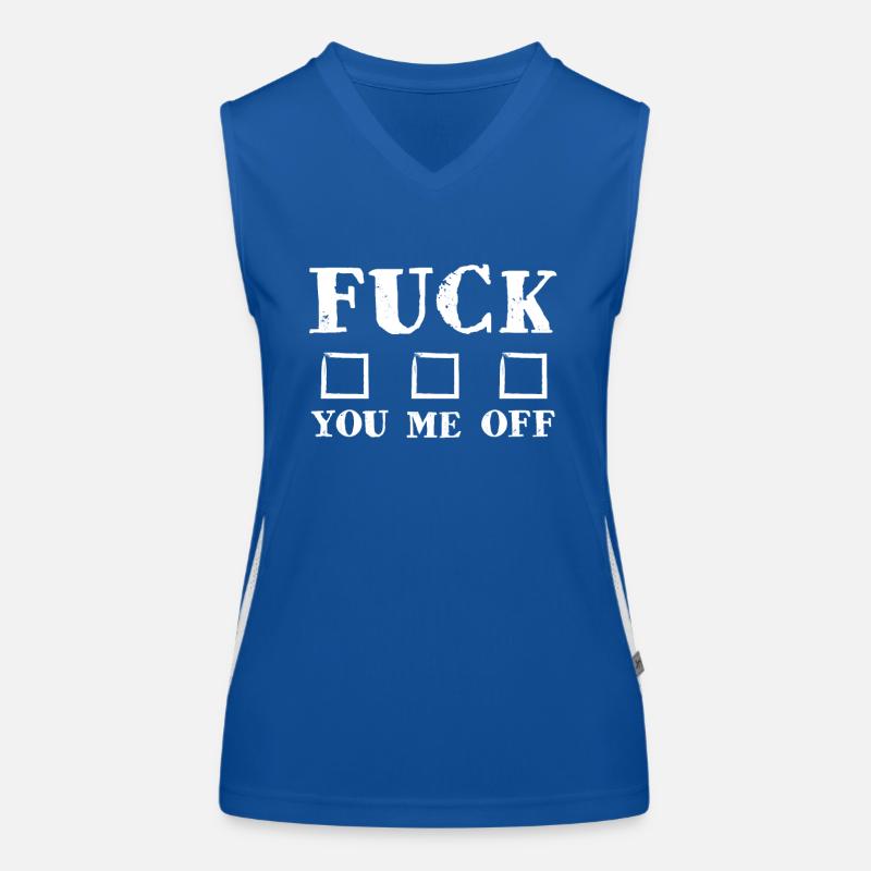 Lustiger Spruch Schwarzer Humor Funktionelles Kontrast-Tank Top für Frauen