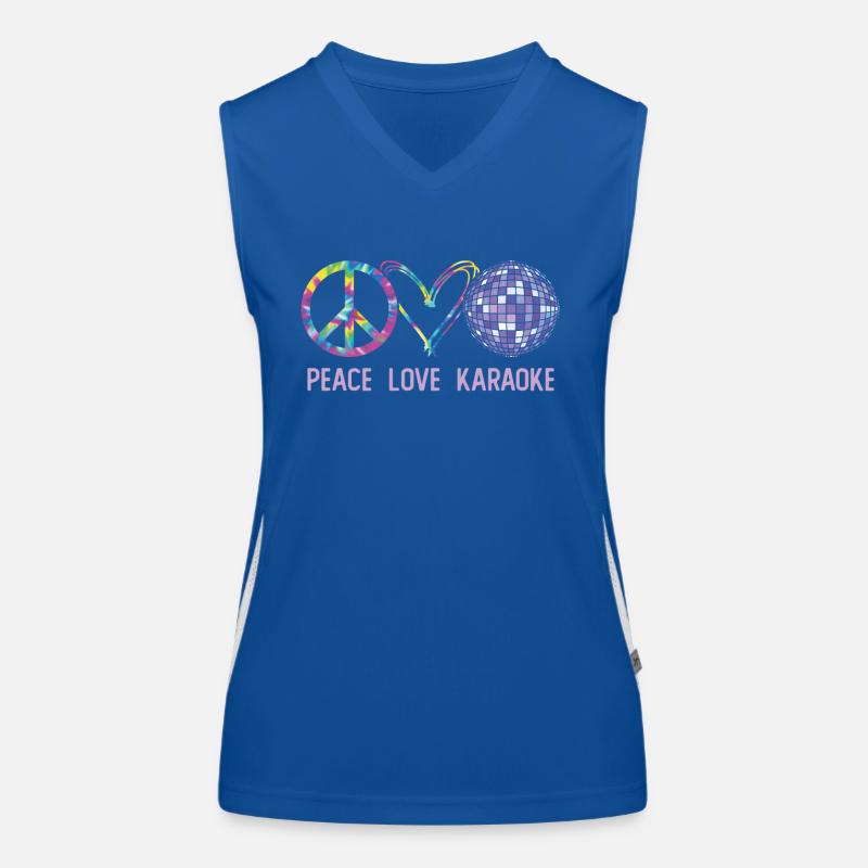 Karaoke Singer Retro Tie Dye Peace Women's Functional Contrast Tank Top