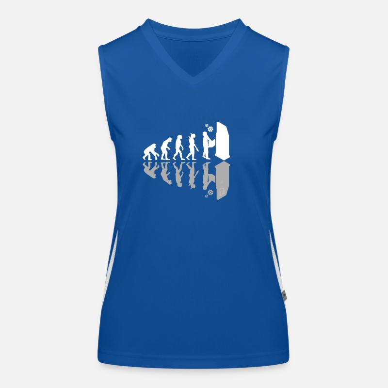 CNC Machine Operator Human Evolution Machinist Funktionelles Kontrast-Tank Top für Frauen
