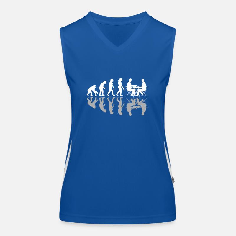 Human Evolution Chess Player Pieces Jeux de société Débardeur respirant contrasté Femme