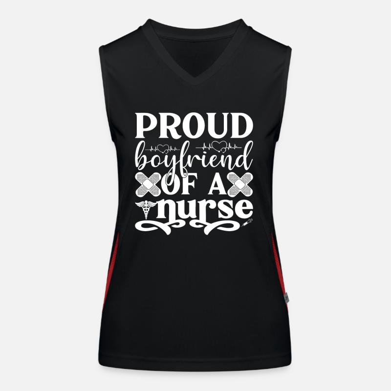 Stolzer Freund einer Krankenschwester Freundin Funktionelles Kontrast-Tank Top für Frauen