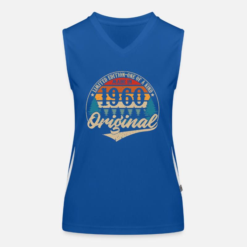 Vintage Geburtstag Geschenkidee Original 1960 Funktionelles Kontrast-Tank Top für Frauen