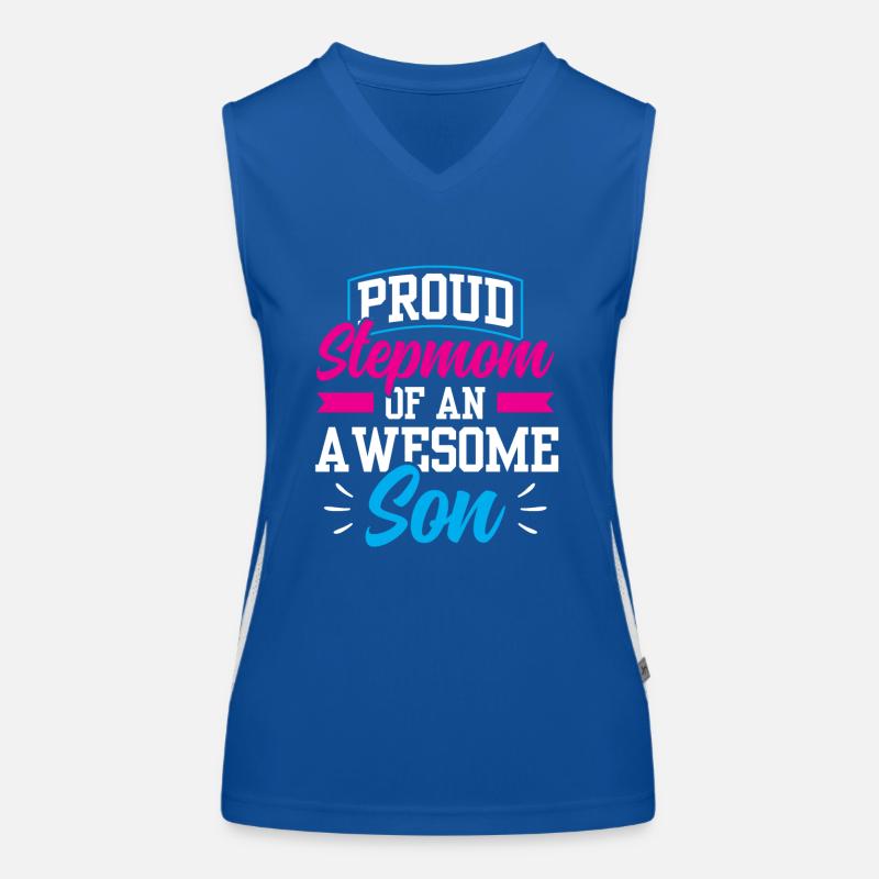 Stolze Stiefmutter Eines Großartigen Sohnes Kind Funktionelles Kontrast-Tank Top für Frauen