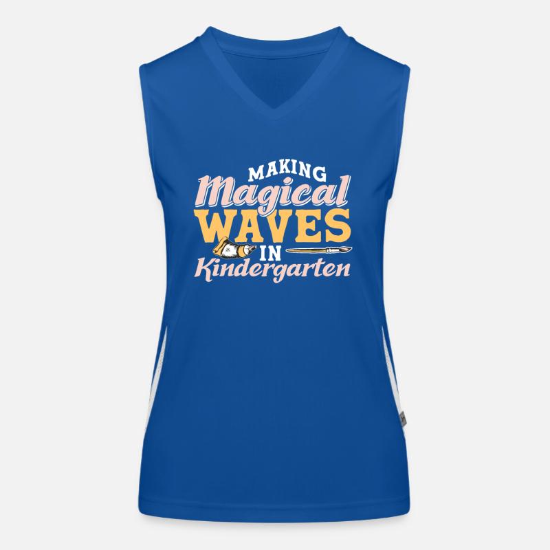 Kindergarten teacher Rainbow colors Women's Functional Contrast Tank Top