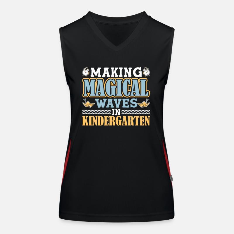 Kindergärtner Lehrer Regenbogenfarben Funktionelles Kontrast-Tank Top für Frauen