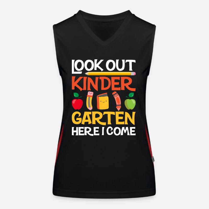 Kindergarten Teacher Squad, The Fun Rainbow Colors Women's Functional Contrast Tank Top
