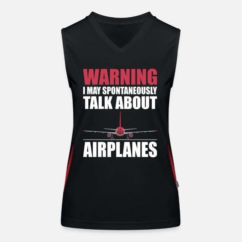 Warnung Ich Kann Spontan Über Flugzeuge Pilot Funktionelles Kontrast-Tank Top für Frauen