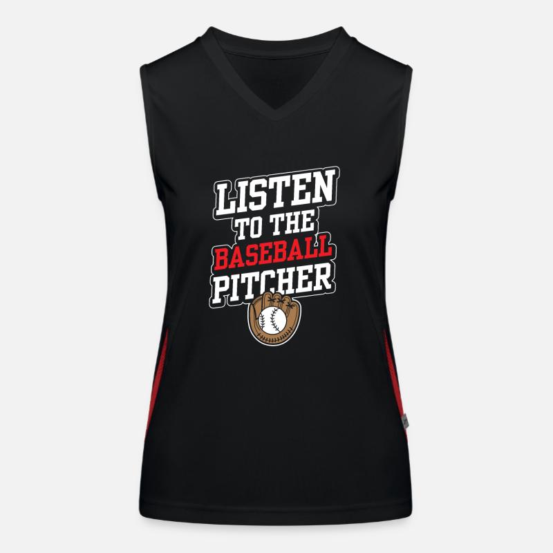 Listening to the Baseball Pitcher Hobby Pitcher Player Women's Functional Contrast Tank Top