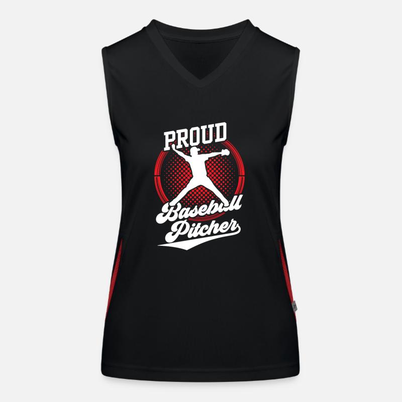 Proud Baseball Pitcher Player Thrower Hobby Women's Functional Contrast Tank Top