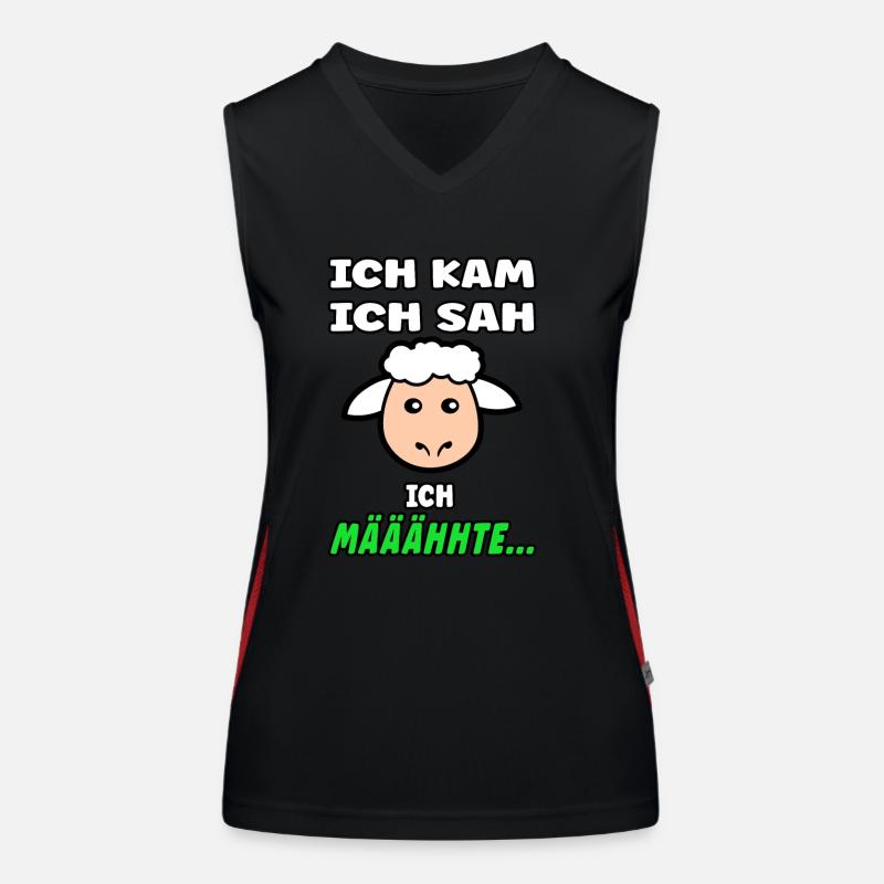 Schäfchen Spruch - Lustiges Design mit Schaf Funktionelles Kontrast-Tank Top für Frauen