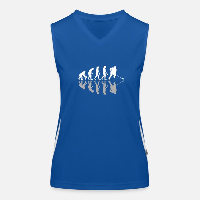 Human Evolution Ice Hockey Player Goalie Stick Funktionelles Kontrast-Tank Top für Frauen
