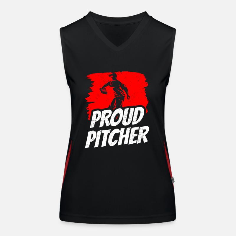 Proud Baseball Pitcher Player Thrower Hobby Women's Functional Contrast Tank Top