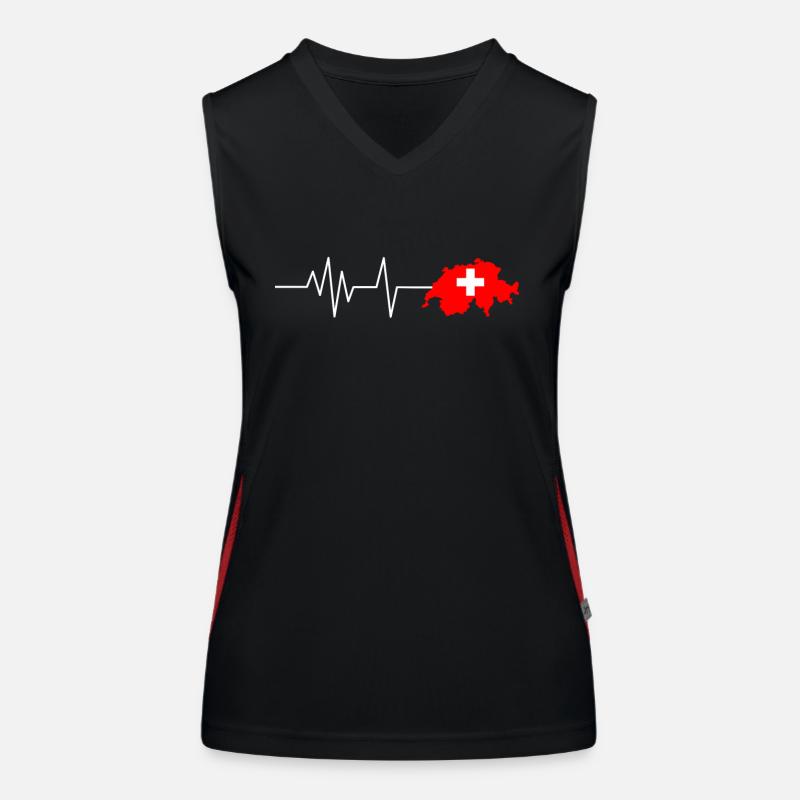 1.August Schweiz Geschenkidee T-Shirt Funktionelles Kontrast-Tank Top für Frauen