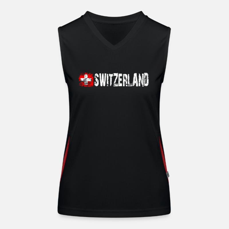 1.August Schweiz Geschenkidee T-Shirt Funktionelles Kontrast-Tank Top für Frauen