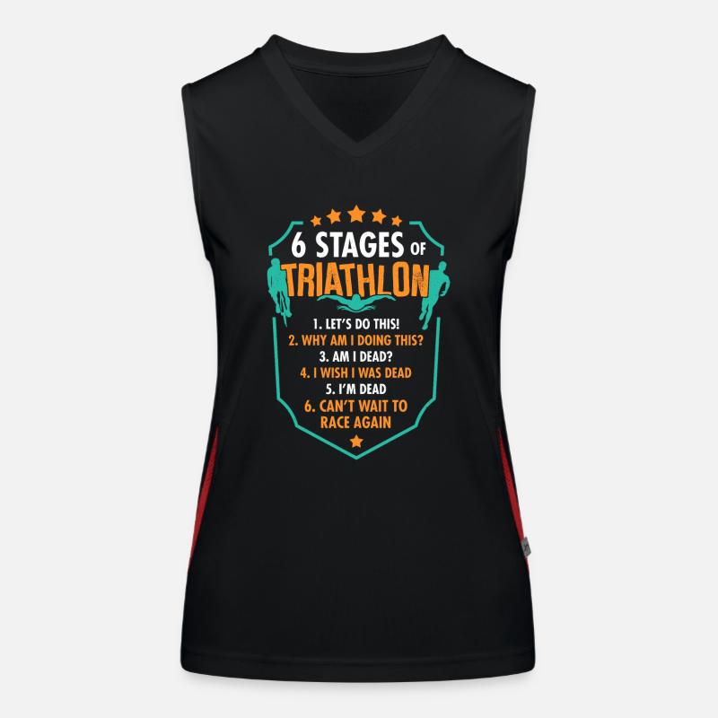Triathlet - Triathlon Phasen Funny Funktionelles Kontrast-Tank Top für Frauen