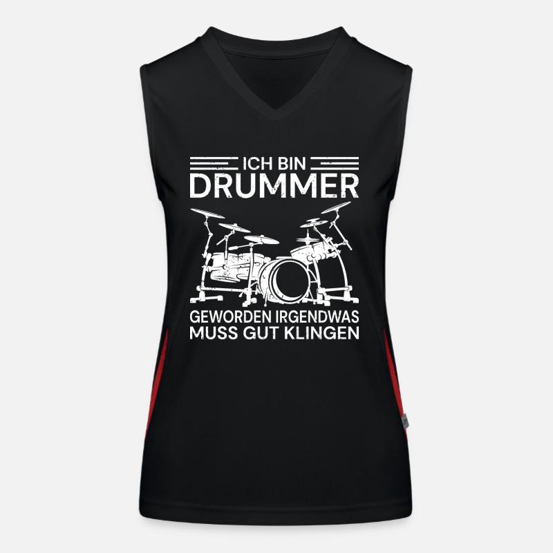 Drummer Drumsticks Schlagzeug Musiker Funktionelles Kontrast-Tank Top für Frauen