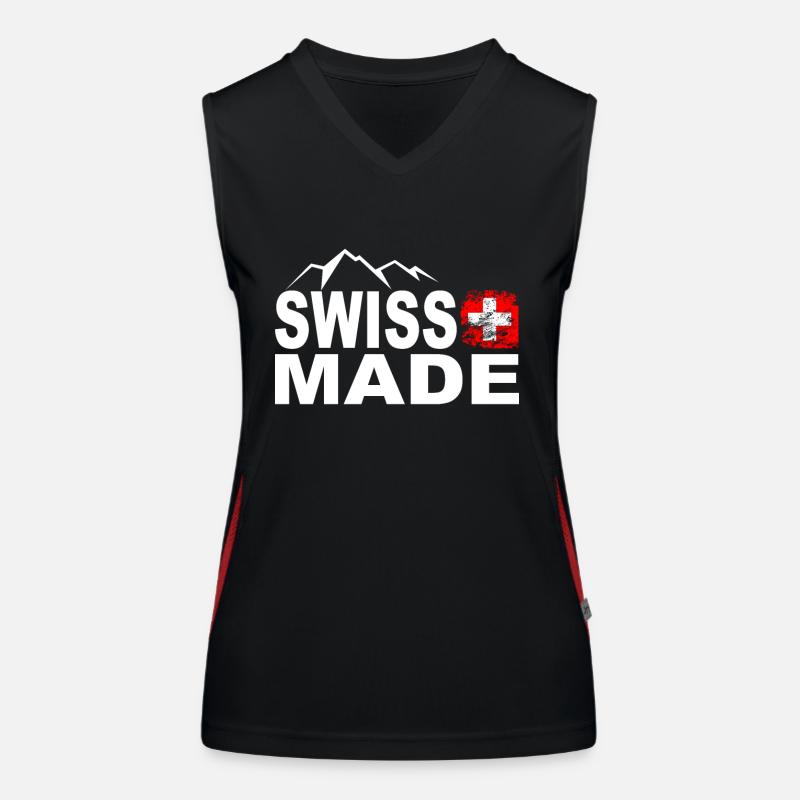 1.August Schweiz Geschenkidee T-Shirt Funktionelles Kontrast-Tank Top für Frauen