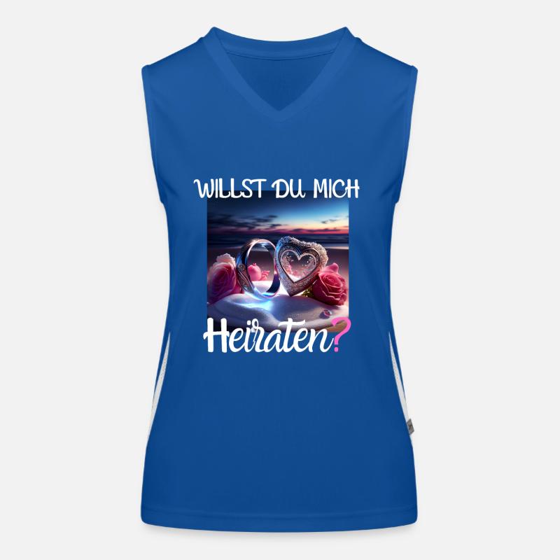 Heiratsantrag für Hochzeit oder Verlobung - Funktionelles Kontrast-Tank Top für Frauen