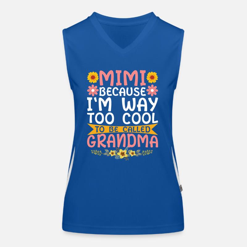 Mimi, parce que je suis beaucoup trop cool pour être appelée grand-mère Débardeur respirant contrasté Femme