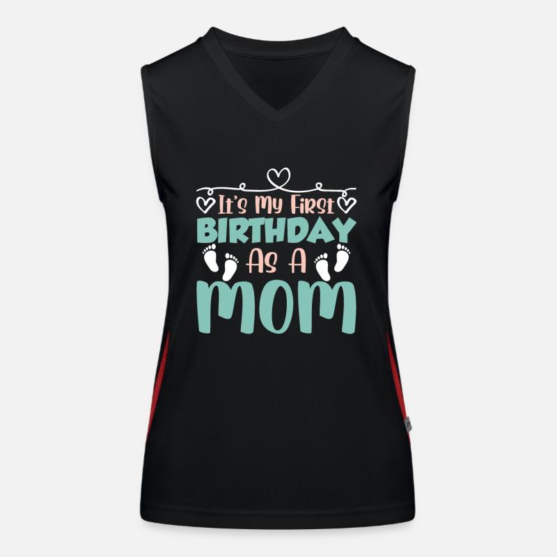 Es Ist Mein Erster Geburtstag Als Mutter Mami Mama Funktionelles Kontrast-Tank Top für Frauen