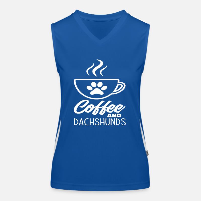 Dackel Kaffee Funktionelles Kontrast-Tank Top für Frauen