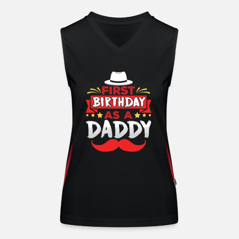 Erster Geburtstag Als Papi Vater Papa Party Funktionelles Kontrast-Tank Top für Frauen