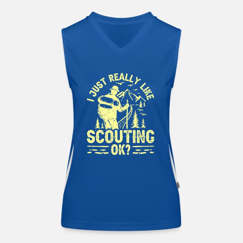 I like scouting just very much clan scouts Women's Functional Contrast Tank Top