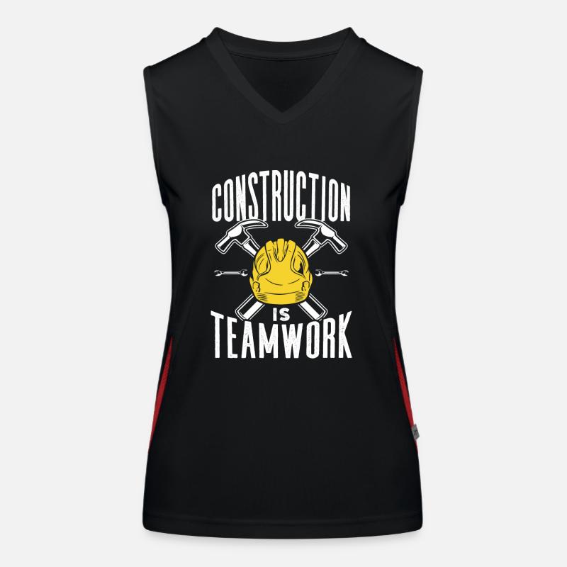 Le travail de construction est un travail d’équipe Chantier de construction Travail d’équipe Construction Débardeur respirant contrasté Femme