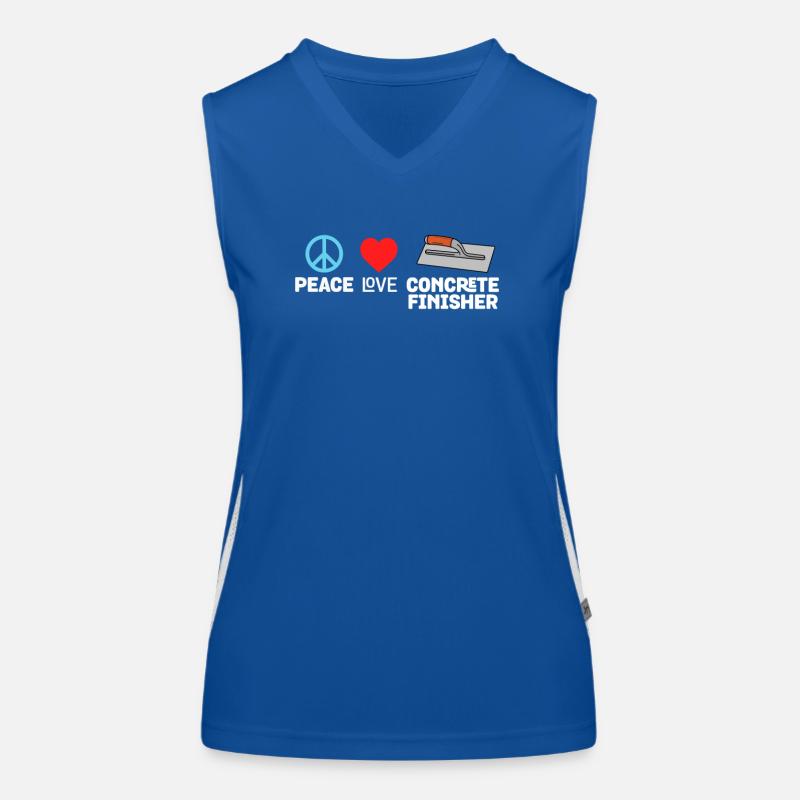 Peace Love Concrete Finisher Construction Worker Women's Functional Contrast Tank Top