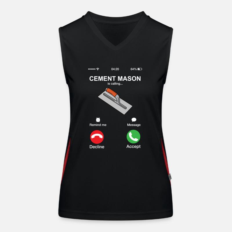 Cement Mason Is Calling Funny Construction Worker Women's Functional Contrast Tank Top