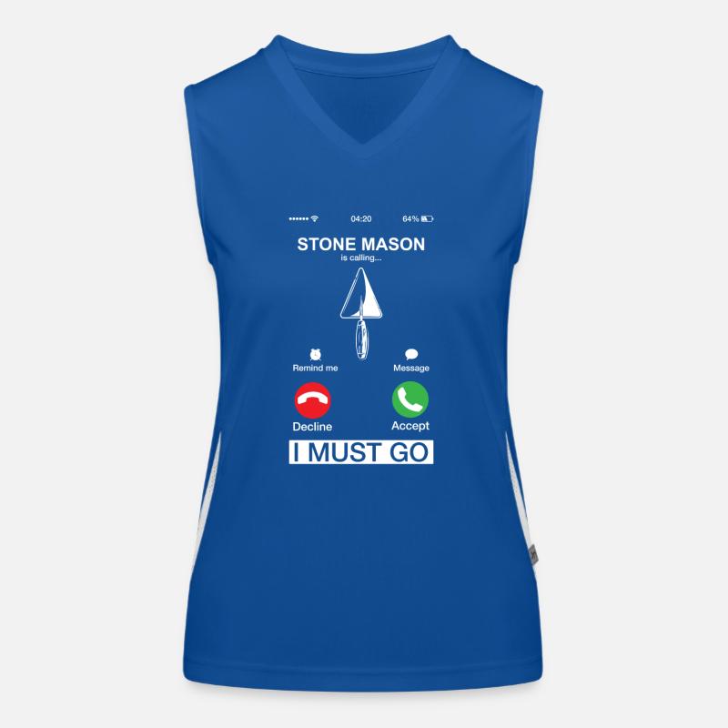 Stone Mason Is Calling And I Must Go Funny Bricks Women's Functional Contrast Tank Top