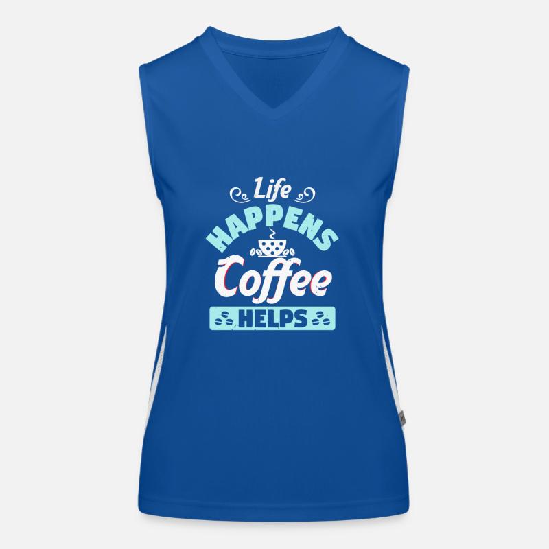 DAS LEBEN PASSIERT KAFFEE HILFT Funktionelles Kontrast-Tank Top für Frauen