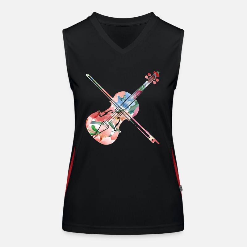 Violon Violoniste Fleur Tropicale Débardeur respirant contrasté Femme