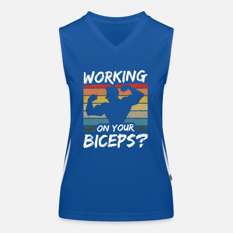 Work on Your Biceps Muscles Workout Curls Women's Functional Contrast Tank Top