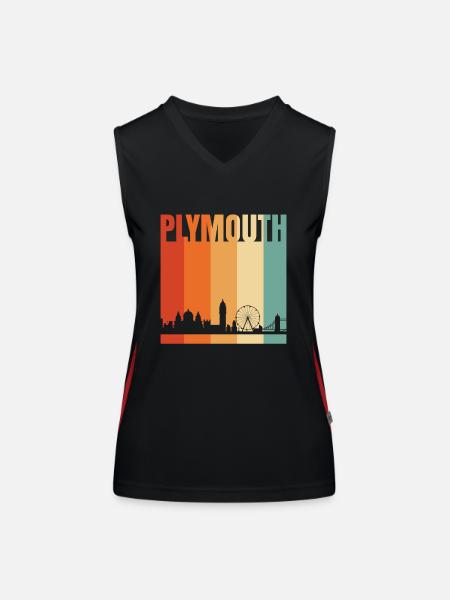 Plymouth - Débardeur respirant contrasté Femme - noir/rouge - Devant