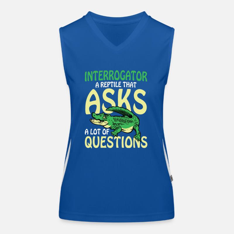 Interrogator A Reptile That Asks A Lot Of Funktionelles Kontrast-Tank Top für Frauen