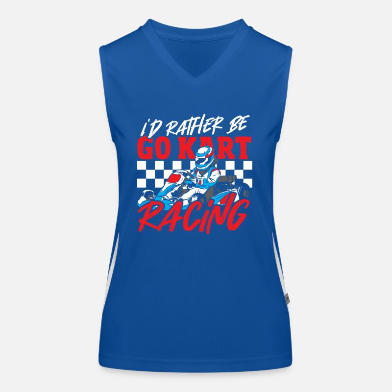I'd Rather Be Go Kart Racing Go-Kart Funktionelles Kontrast-Tank Top für Frauen