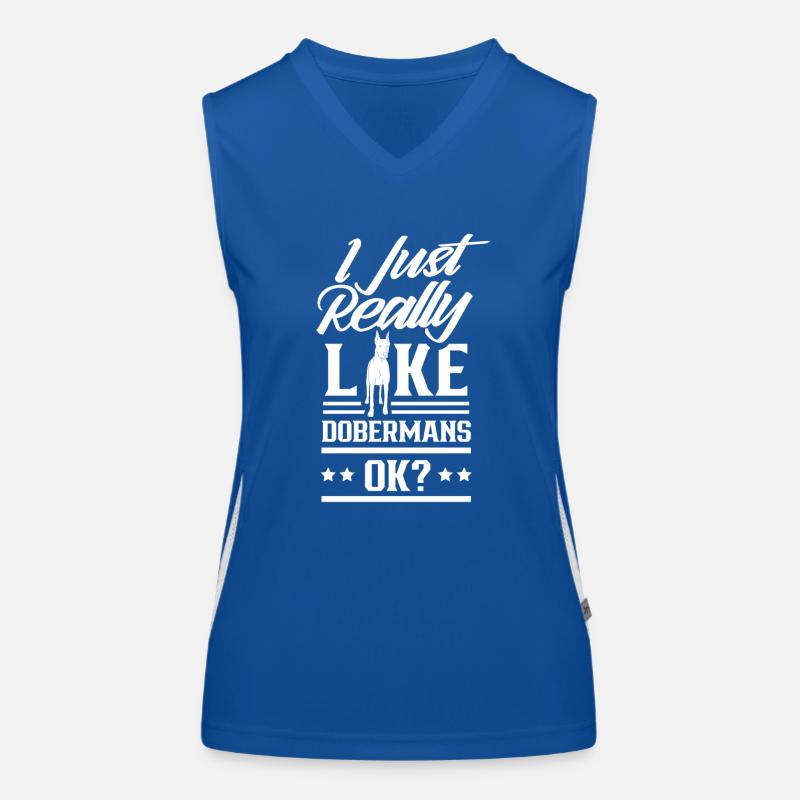 Ich Mag Dobermänner Einfach Sehr Hunde Doberman Funktionelles Kontrast-Tank Top für Frauen